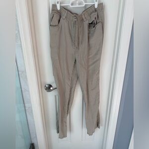 Men's Linen Casual Drawstring Pants, Cremieux Linen Pants, 32x32